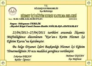 t c g lba i kaymakamli i l e m ft l