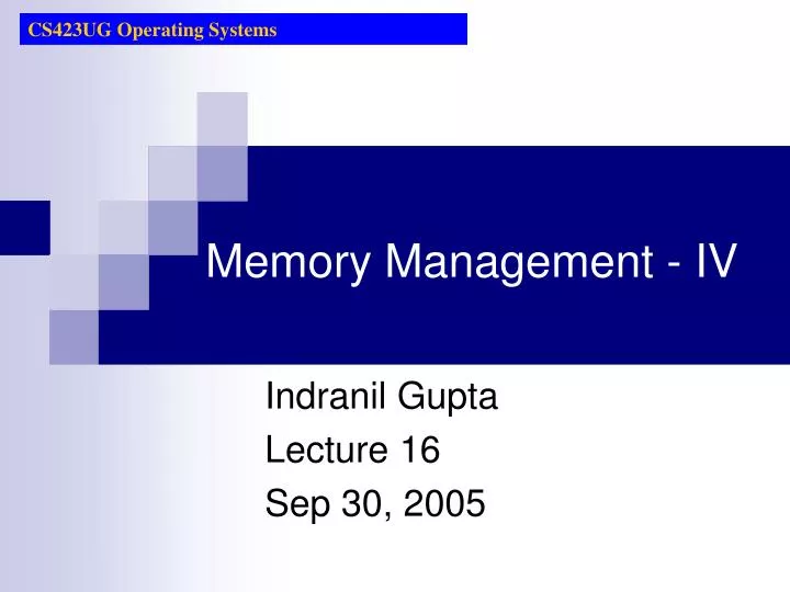 memory management iv