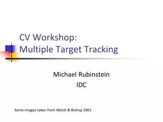 CV Workshop: Multiple Target Tracking