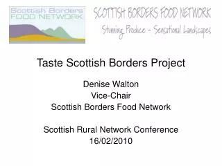 Taste Scottish Borders Project