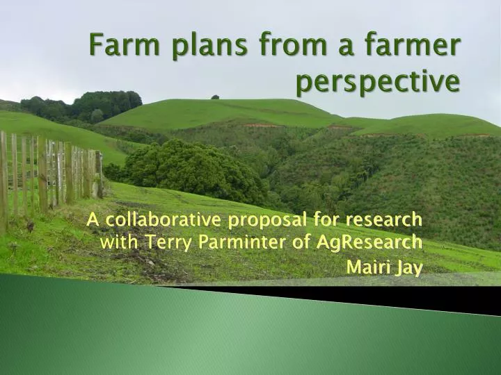 farm plans from a farmer perspective