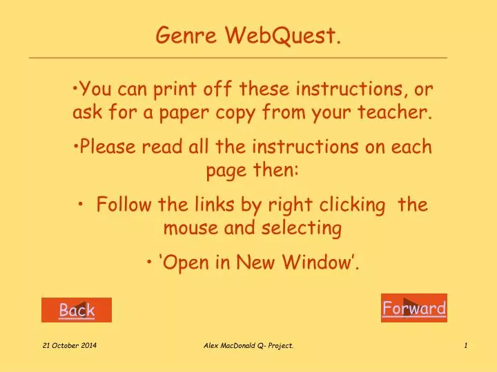 genre webquest