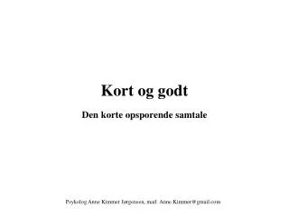kort og godt