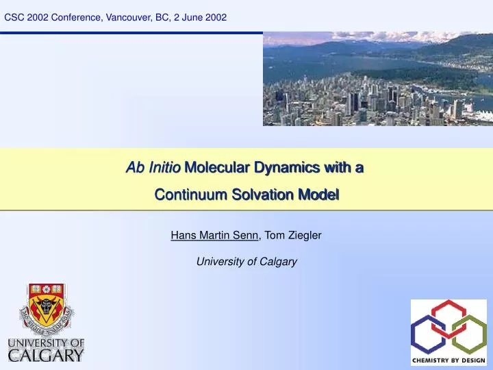 ab initio molecular dynamics with a continuum solvation model