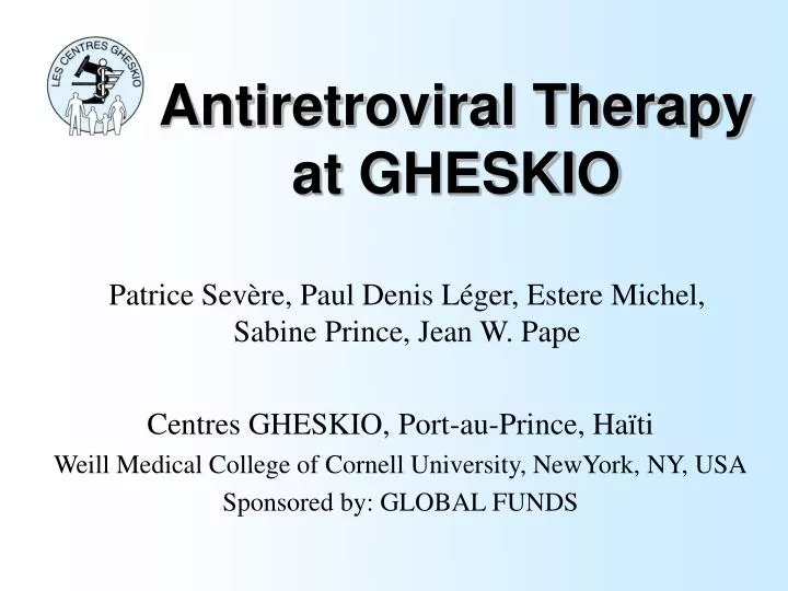 antiretroviral therapy at gheskio