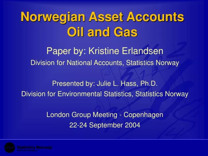 norwegian asset accounts oil and gas