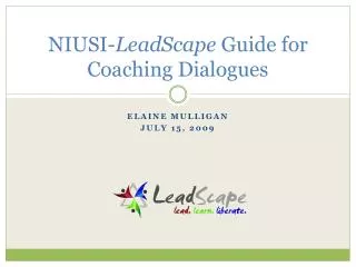 NIUSI- LeadScape Guide for Coaching Dialogues