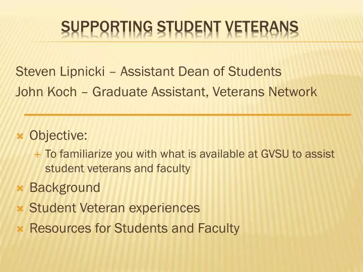 supporting student veterans