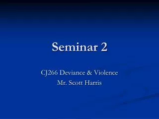 Seminar 2