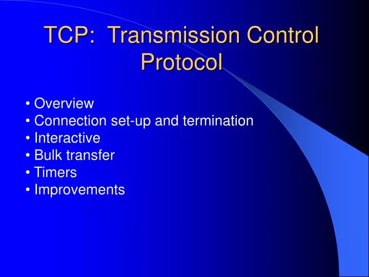 tcp transmission control protocol