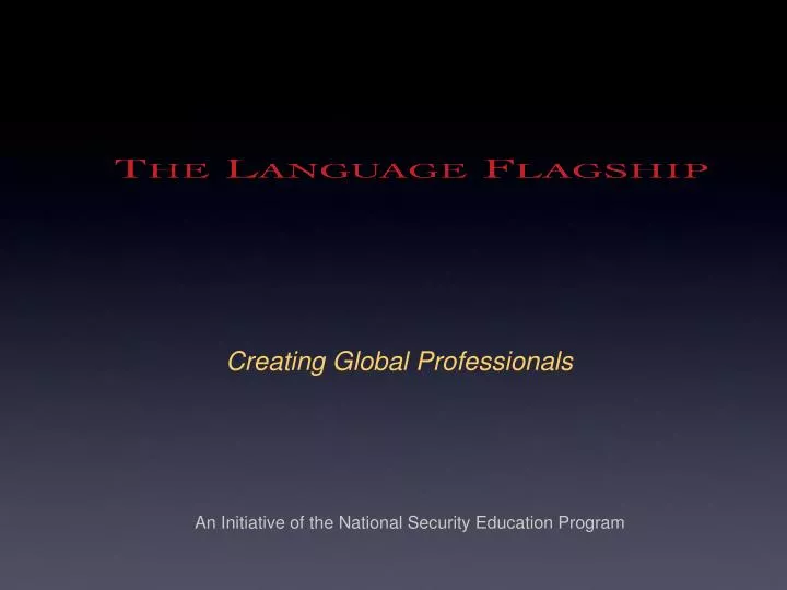 creating global professionals
