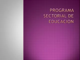 programa sectorial de educaci n