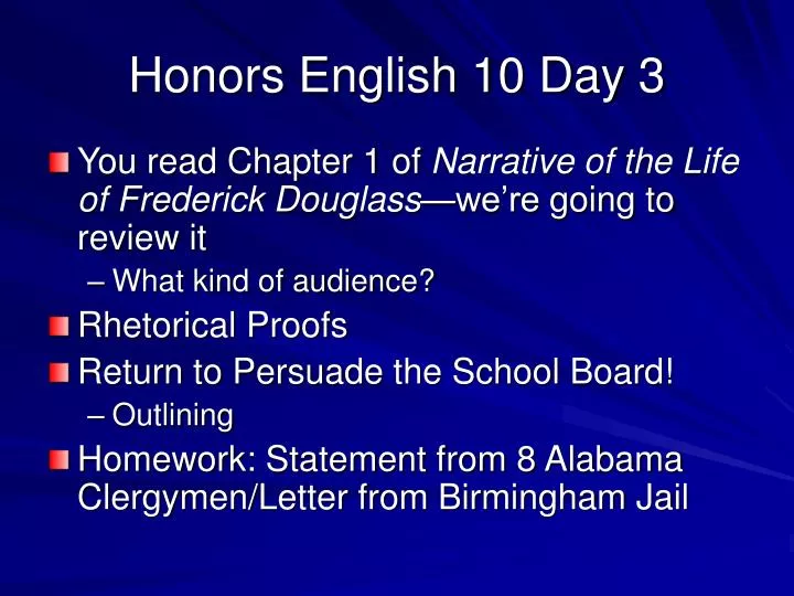 honors english 10 day 3