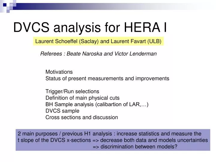 dvcs analysis for hera i