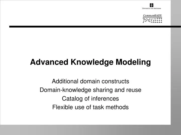 advanced knowledge modeling