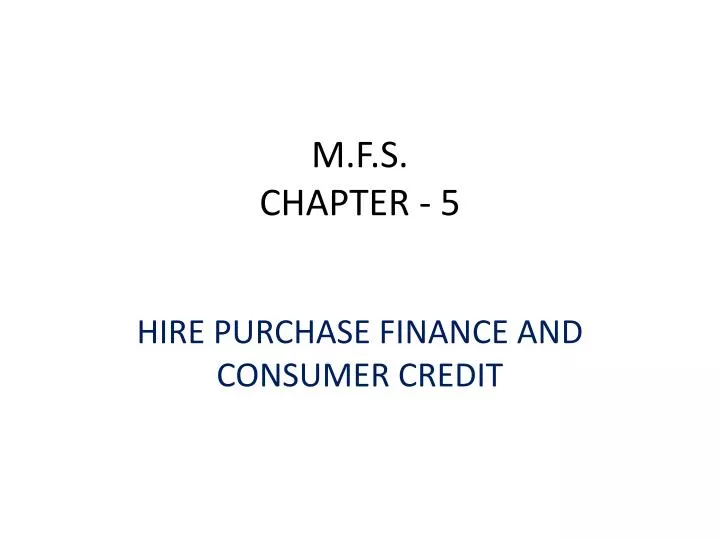 m f s chapter 5