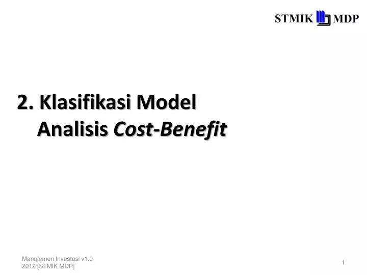 2 klasifikasi model analisis cost benefit
