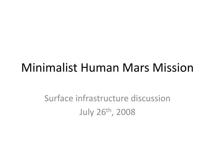 minimalist human mars mission
