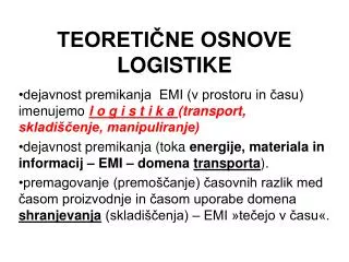 teoreti ne osnove logistike