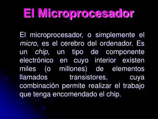 PPT - Microprocesador PowerPoint Presentation, Free Download - ID:2954927