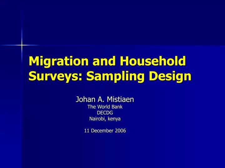 migration and household surveys sampling design