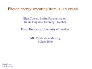 Photon energy smearing from ? ? ? ? ? events