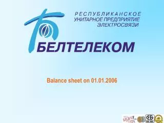 Balance sheet on 01.01.2006