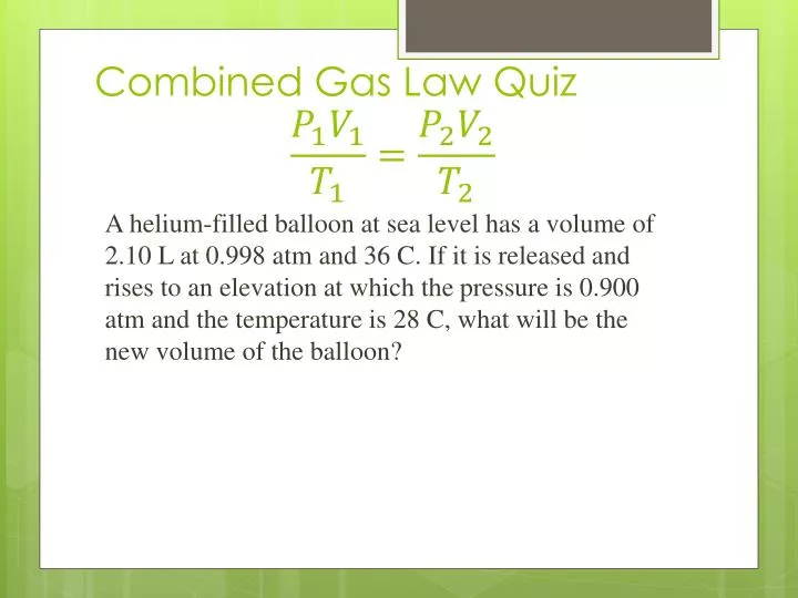 combined gas law quiz