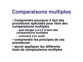 comparaisons multiples