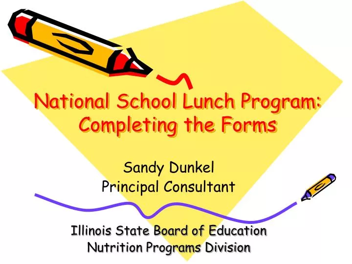 national school lunch program completing the forms