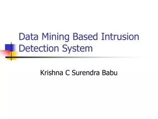 Data Mining Based Intrusion Detection System