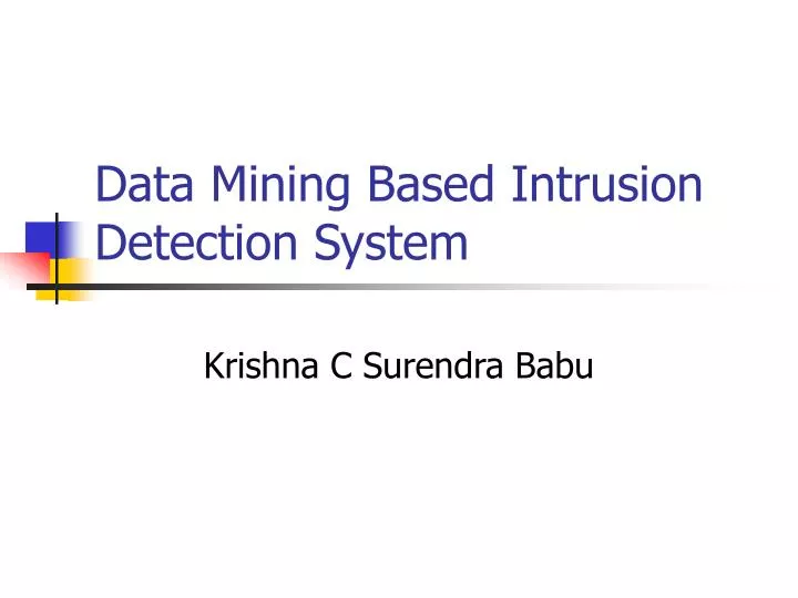 data mining based intrusion detection system