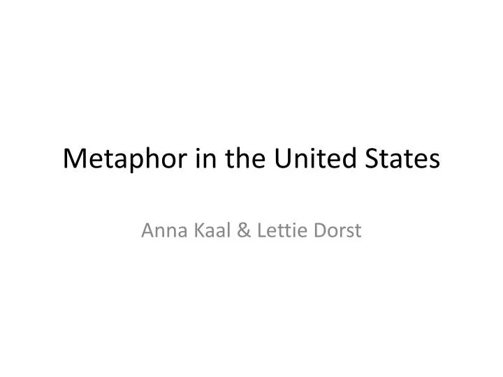 metaphor in the united states