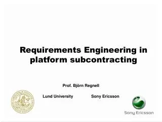 Requirements Engineering in platform subcontracting