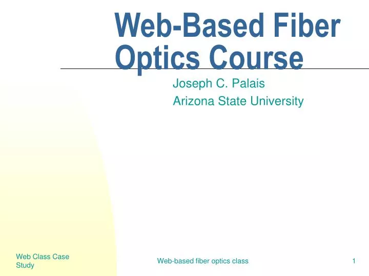 web based fiber optics course