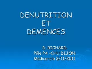 denutrition et demences