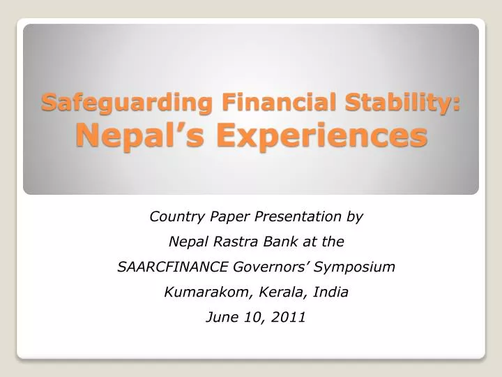safeguarding financial stability nepal s experiences