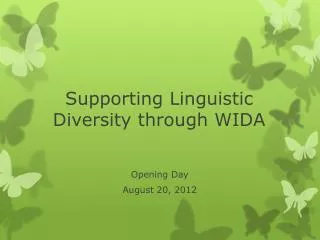 Supporting Linguistic Diversity through WIDA