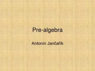 pre algebra