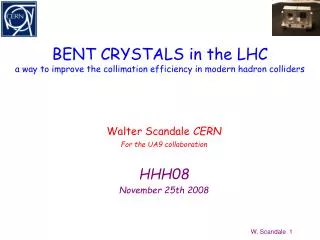 BENT CRYSTALS in the LHC a way to improve the collimation efficiency in modern hadron colliders