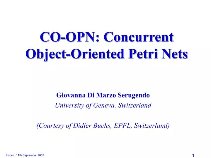 co opn concurrent object oriented petri nets