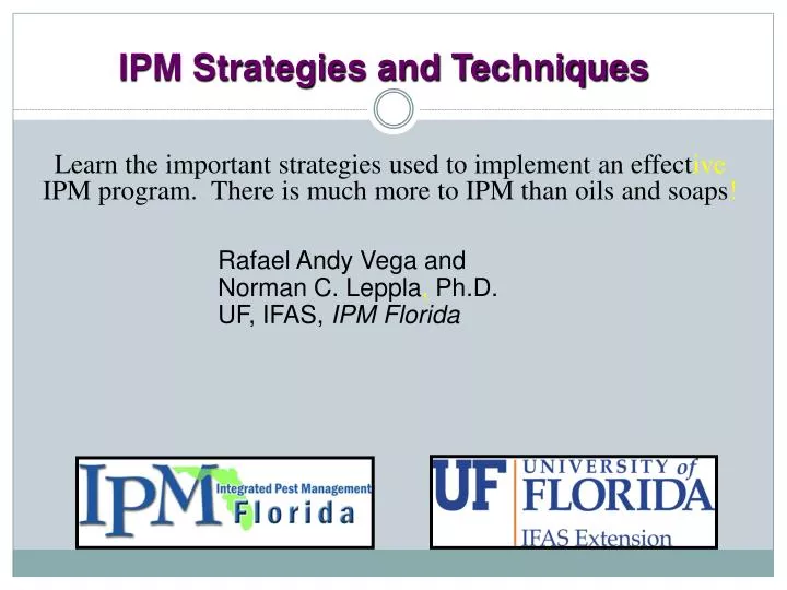 ipm strategies and techniques