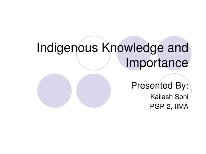 indigenous knowledge and importance