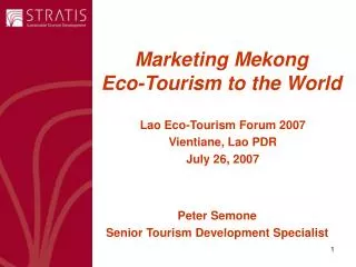 Marketing Mekong Eco-Tourism to the World