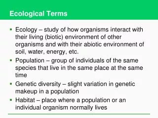 ecological terms