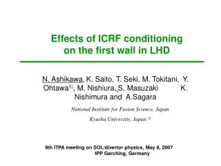 Effects of ICRF conditioning on the first wall in LHD