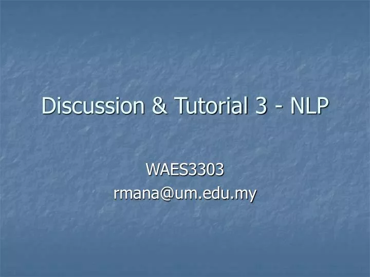 discussion tutorial 3 nlp