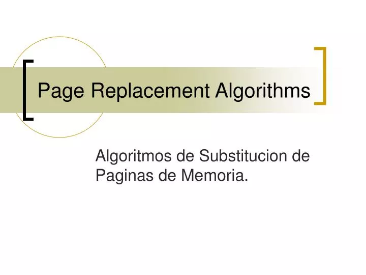 page replacement algorithms