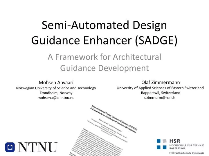 semi automated design guidance enhancer sadge