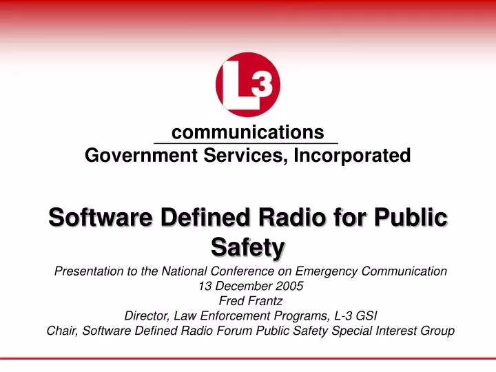 software defined radio for public safety
